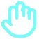Icon of a light blue hand making an OK gesture on a white background.