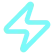 Icon depicting a light blue lightning bolt with a cyan glow on a white background.