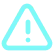 Warning symbol with a light blue triangle and an exclamation mark inside.